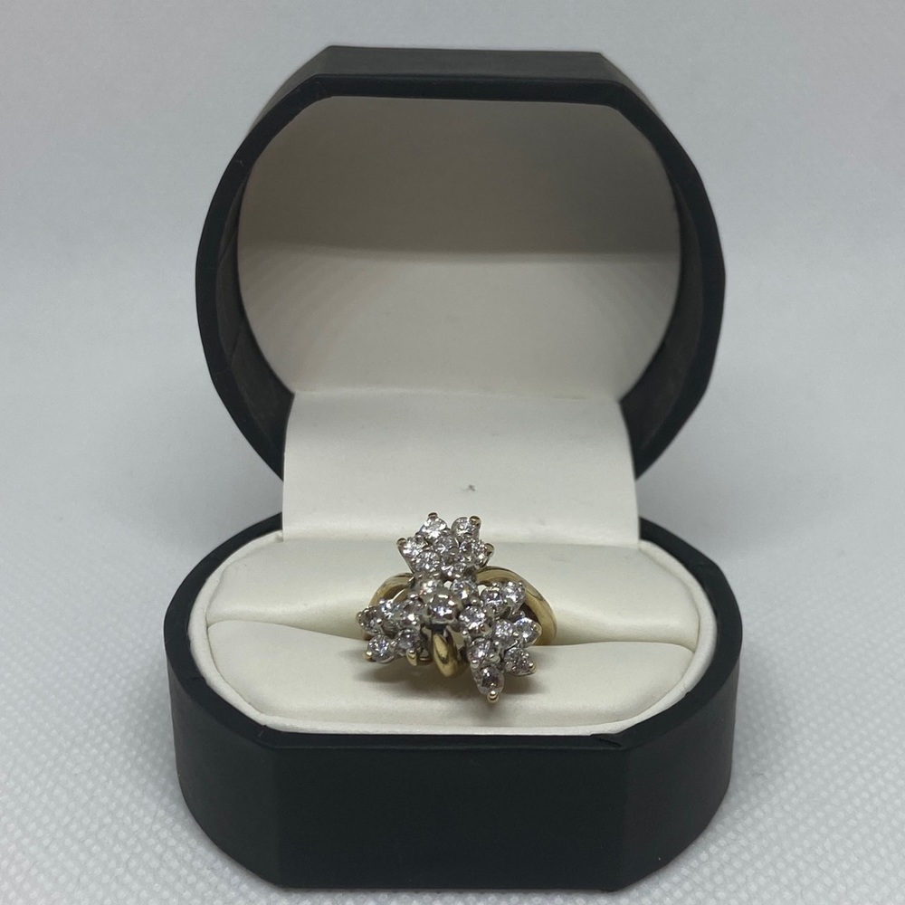 Solid 14kt Yellow Gold Diamond Ring - image 5